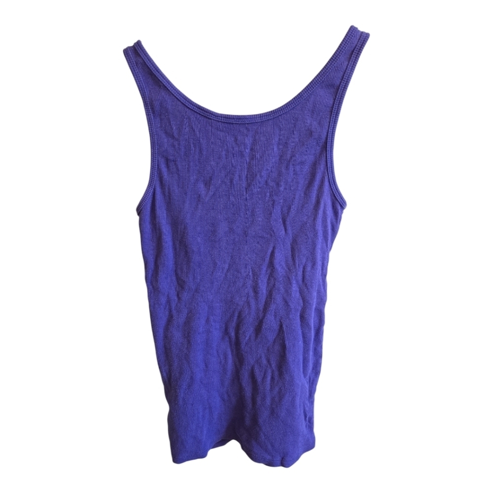 GUESS Blue ๐ต Ribbed "Perfect Tank* Top - Picture 3 of 6